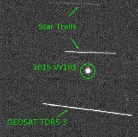 A case in point is asteroid 2015 VY 105. This object made its close approach to the Earth on November 15, 2015. Data taken using the MRO 2.