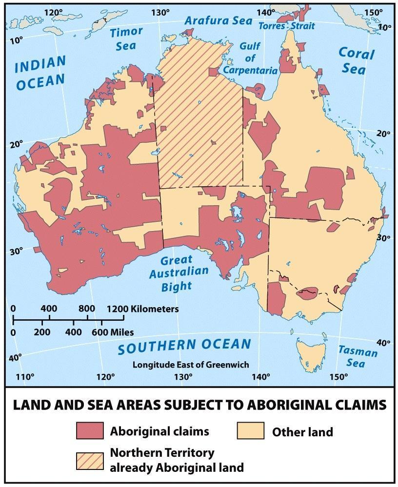 Australia: Australia s Challenges Aboriginal Issues 2008 formal apology issued for mistreatment of Aborigines Aboriginal land issue: Major geographic implications: Vast areas potentially subject to