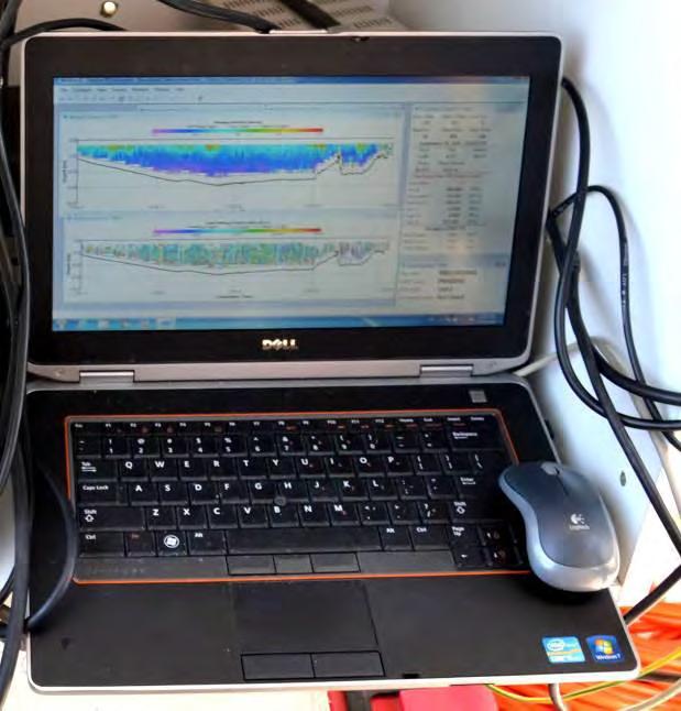The sea currents measurement survey The sea current measurement survey was carried out simultaneously with the Subbotom profile and bathymetric survey using a digital quad beam Acoustic Doppler