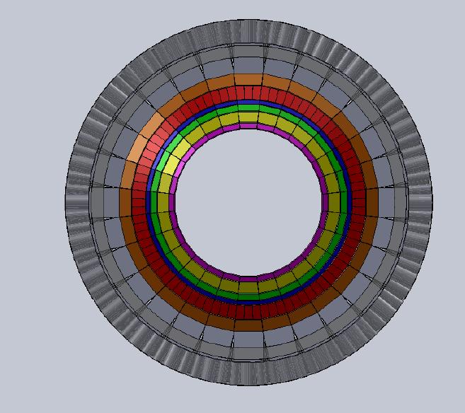 segmented in r and φ e+e Lead shield PMTs