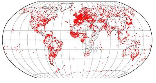 Big Data Analytics for Spatial Interpolation Map of land stations where air temperature was measured