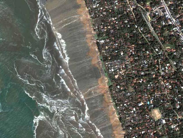 Satellite Images Impact of the tsunami on