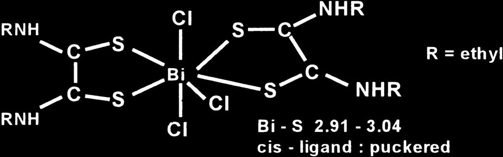The lone pair is not stereochemically active, however, there are two types of Sb±S bonds with the axial bond length being longer than the equatorial. The SbCl 3 remains as a unit (Fig. 2).