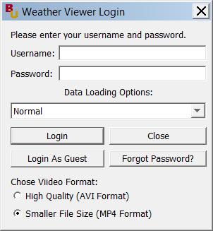 Program Startup: The weather viewer has four user types: guest, student, instructor and administrator.
