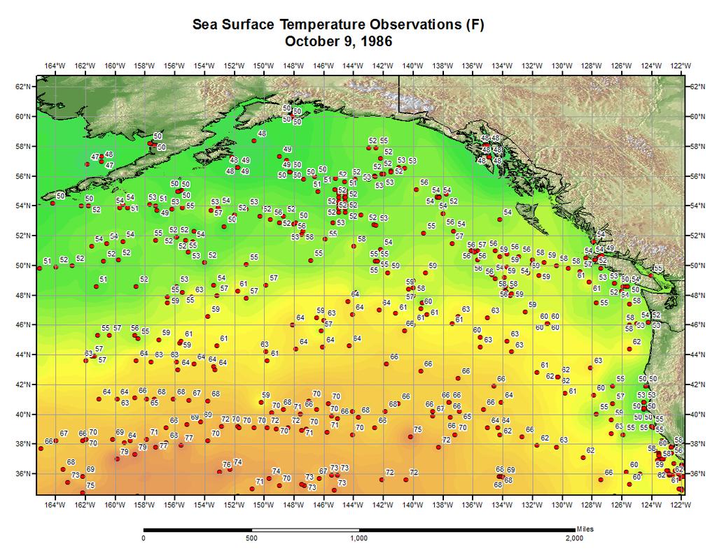 5.1.2 Sea Surface Temperatures (SSTs) The second data set used in storm analyses contained SSTs derived from the various databases available from NOAA.