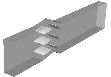 The front blades are turned about -10 and the back blades about 37. The model is shown in Fig. 6. The mesh consists of ~1 10 6 cells.