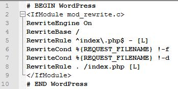 neposredno v cpanel ustvarimo novo datoteko in jo poimenujemo.htaccess, v katero prilepimo sledečo kodo, ki je privzeta za WordPress od 4.2. različice dalje: Slika 5.11: Datoteka.