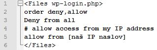 Dostop do 'wp-login.php' si zagotovimo podobno kot dostop do skrbniške nadzorne plošče s sledečo kodo: Slika 5.14: Dostop do datoteke 'wp-login.