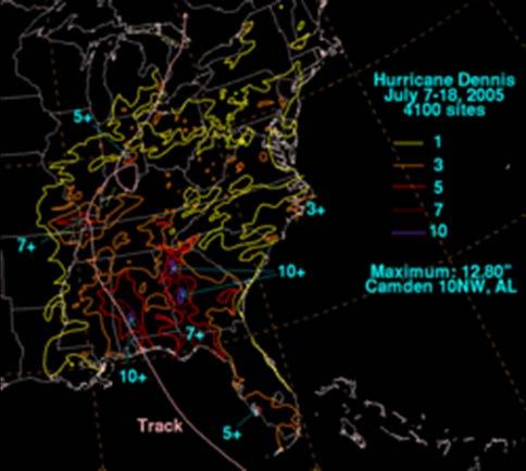 Tropical Storms/Hurricanes in Russell County 1/1/96-10/31/13 Frequency: 4 events; 2005 (2), 2008, 2009 Magnitude: Countywide