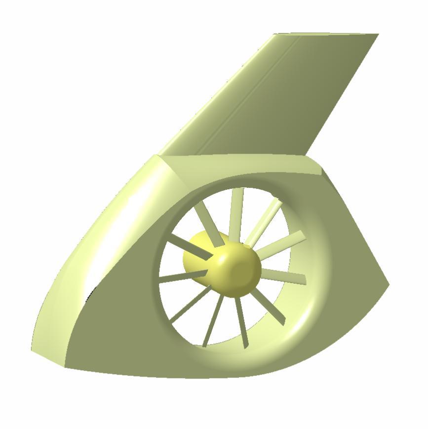 3. Model establishment 3.1 Geometric configuration and grid generation. A ducted tail rotor system is designed and tested to analyze and reduce its acoustic noise in this part.
