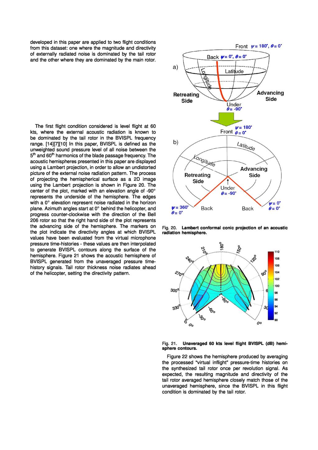 developed in this paper are applied to two flight conditions from this dataset: one where the magnitude and directivity of externally radiated noise is dominated by the tail rotor and the other where