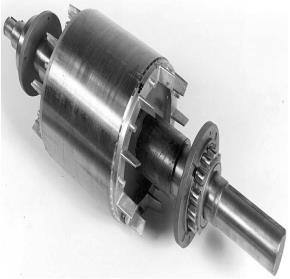 In small motors, another method of construction of the squirrel-cage rotor is used.