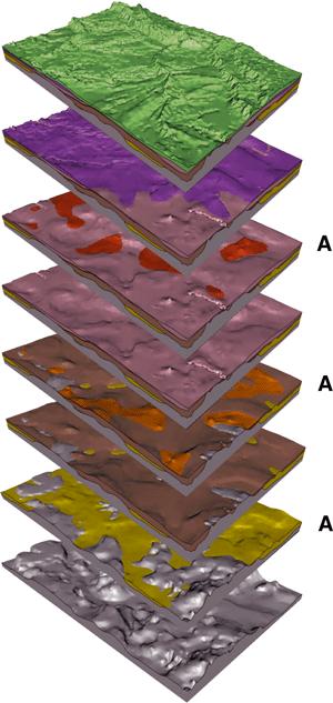 Figure 1. Location of the map area, east-central Illinois Figure 3. 3-D geologic maps showing the various geologic layers.