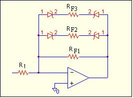 Inverting Amplifier with Gain Saturation Low