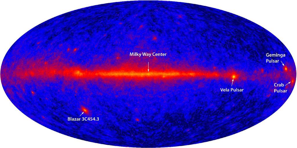 Fermi LAT First Light 4 days of all sky exposure