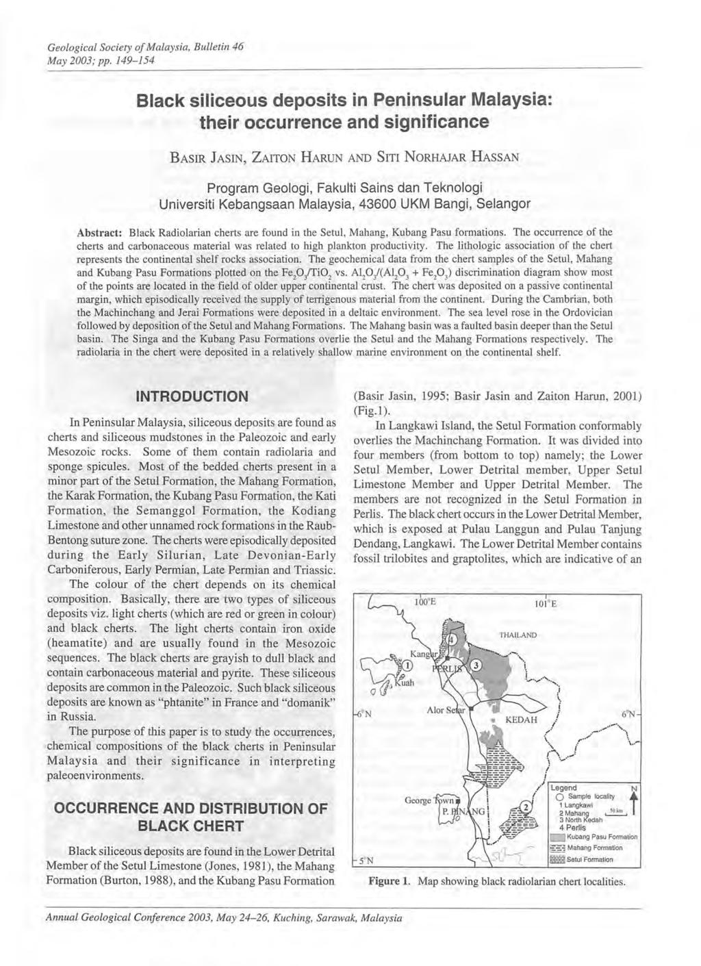 Geological Society of Malaysia, Bulletin 46 May 2003; pp.