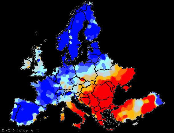 March 3, 2016 Europe Week of March 6 March 12 Temperature vs.