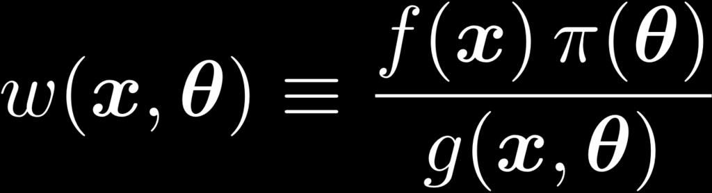 Importance Sampling Sample from alternative distribution g(x,θ),