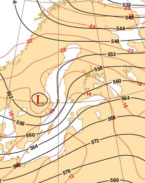 (a) surface level pressure (black line) and 850 hpa temperature (red line).