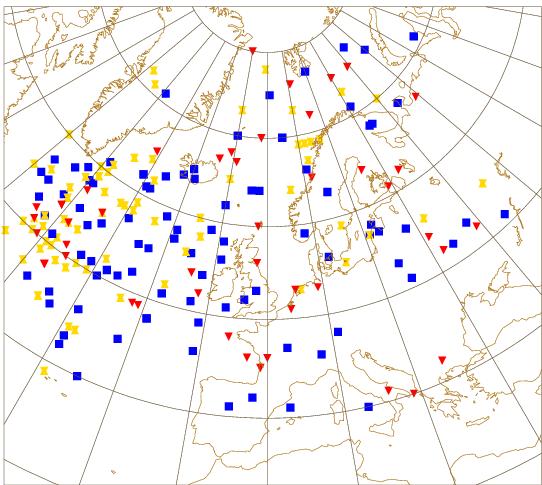 Figure 4.11. Geographical distribution of perfect, imperfect and conflicting occlusions.