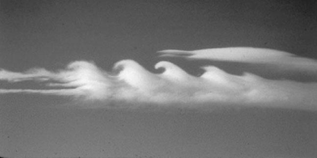 Billow cloud howing a Kelvin-Helholt intability at the top of a table atopheric boundary