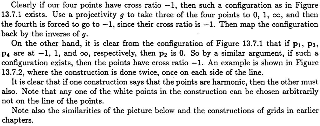 1 that not only is the cross ratio r invariant under Moebius functions and projectivities of projective lines and projectivities of the projective plane, but its definition is clearly independent of