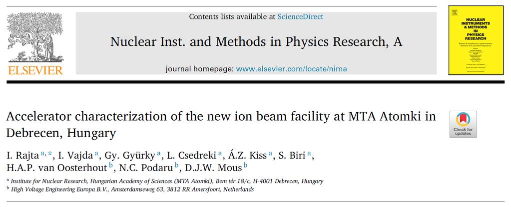 Publications Collaboration between Atomki and HVEE: Energy calibration using (p, ) and (p,n) reactions Description of the new facility 2nd paper a bit of nuclear physics and more E_cal points between