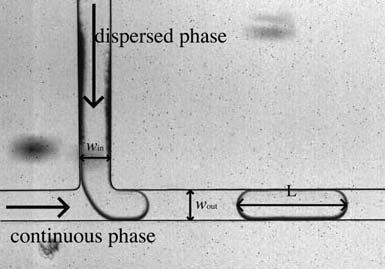 Droplet generation Two immiscible phases, typically water and oil/fluorinated oil.