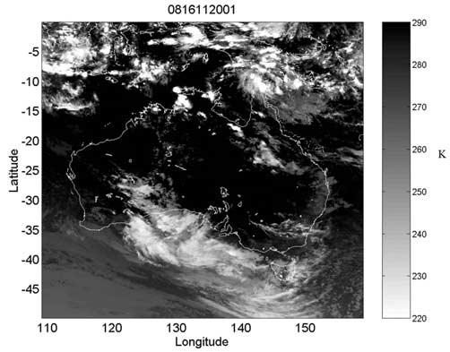 cutoff low system was dominating southwestern Australia, just west of the direction from which the AGWs were observed.