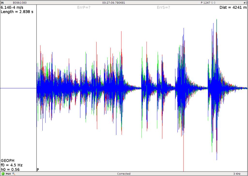 - 11 - Figure 3 : Typical seismogram of blasts. Note the presence of the blasting delays, as indicated by the multiple waveforms of similar shape within a single seismogram 5.