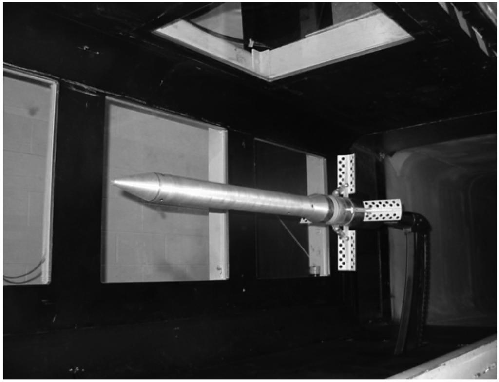 14 Phase 2 ARGUS model mounted in U.S. Air Force Academy Subsonic Wind Tunnel. has been examined.
