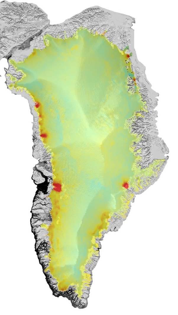 Model fit solution Greenland +2 2 m/yr 2011