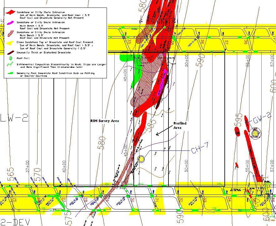 Zone 2 Zone 1 Zone 1A Figure 2. RIM-IV survey area and mapped geological anomalies main bench coal seam.