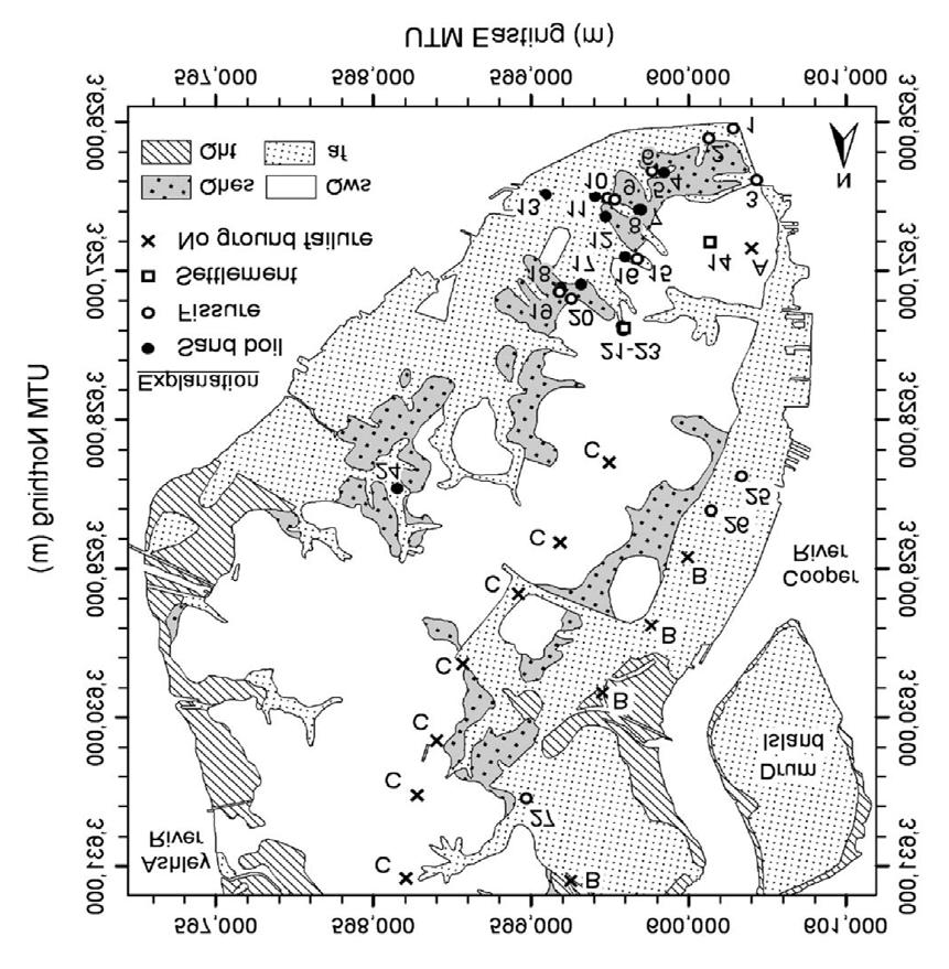 Hayati and Andrus (2008) developed a liquefaction potential map of Charleston, South Carolina based on the 1886 earthquake.