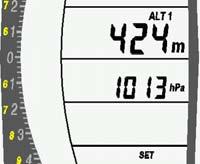ALT3 no Set Mode no Option Mode Corr pressure sensor correction +/-47.9 hpa Only if no flight acceptance is Altimeter 1 (ALT1) Altimeter 1 indicates the absolute altitude above sea level.
