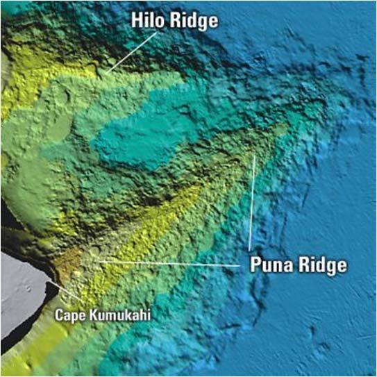 Rift Zone Volcanism : Puna Ridge Tholeiites Flow fields Sheet flows Lobate flows Pillow flows