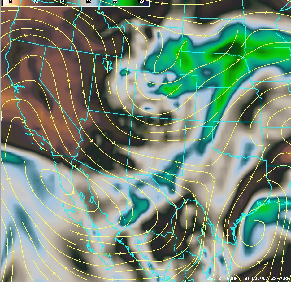 Upper Level Forecast Chart (Image is Moisture) Wednesday Weekly Weather Briefing Wednesday: Quick transition to a drier