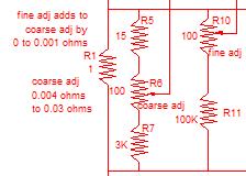 R x = { When I plug in values I get + ( ) } 1} (9) Where R 6L and R 10L can be set to any value between 0 and 100 ohms.