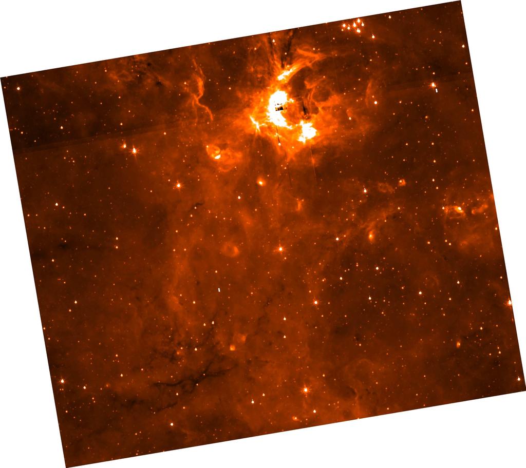 8 M. Ai, M. Zhu, L. Xiao & W. W. Tian Fig. 5 The 13 CO integrated intensity contours overlaid on a Spitzer IRAC 8µm image. The contours are plotted at 0.6 (3σ), 0.8, 1.1, 1.6, 2.2 K. of 4.