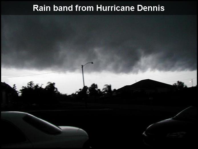Rainbands are rings of clouds and thunderstorms that spiral out from the