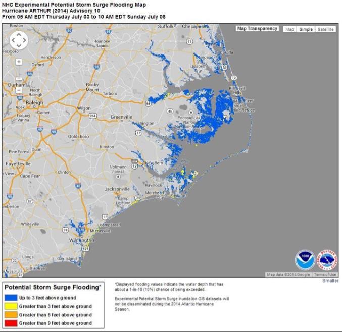 New for 2015 Communicating Storm Surge Danger: Previously: Threat described in text New for 2015: