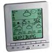 76 5 Weather station, Diva Plus - transmission of outdoor temperature and humidity via up to transmitters (max. 00m) - indication of indoor temperature and humidity, - Max./min.