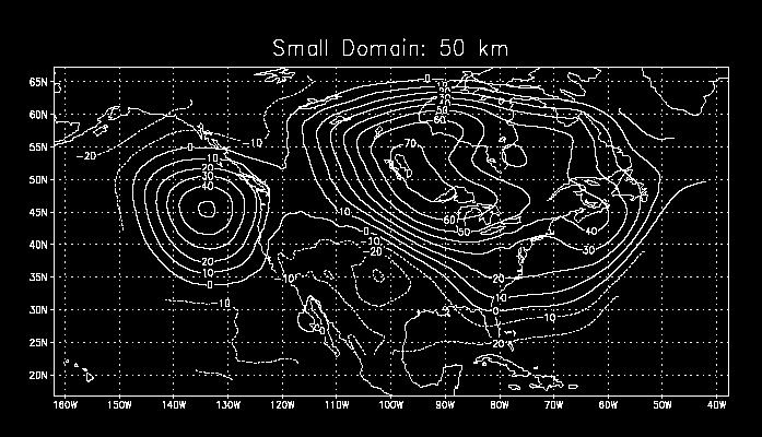 Average 500-mb height difference (m) from