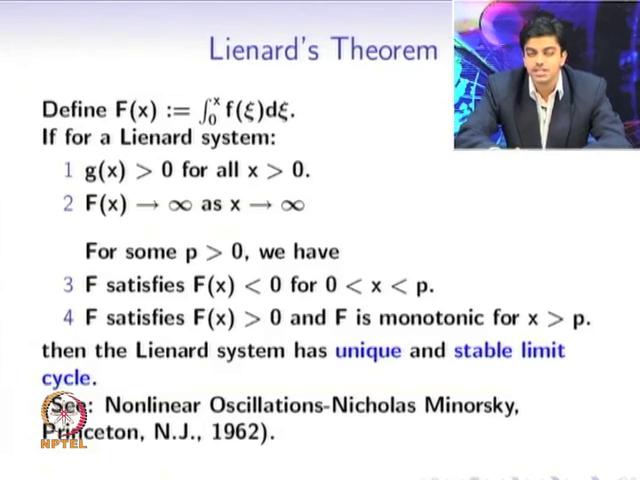 (Refer Slide Time: 10:36) We have defined the generalized Lienard s equation for the non-linear oscillators.