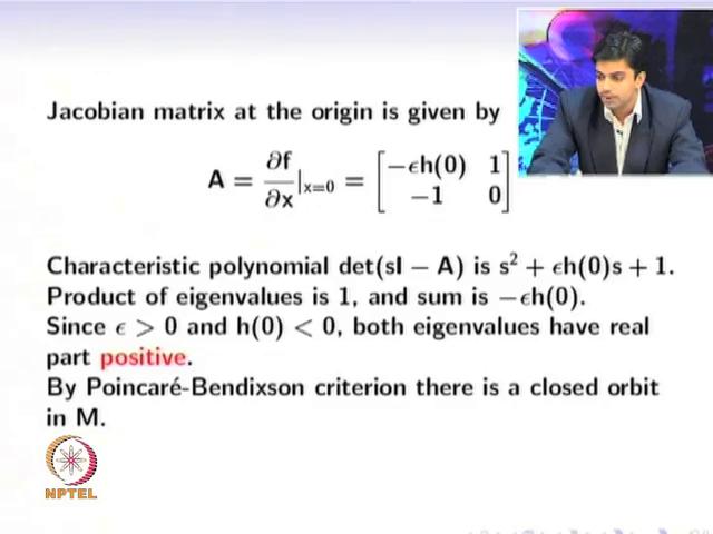 (Refer Slide Time: 27:17) So, next we will consider a Jacobian matrix which will be formed after linearizing the system, so that A is the Jacobian matrix which is defined as dou f by dou x at x equal