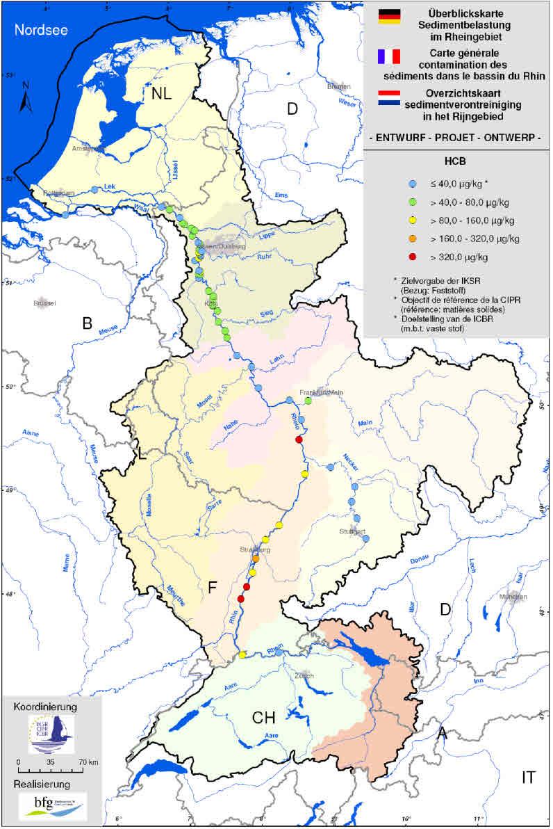 Sediment management plan Rhine HCB concentrations of