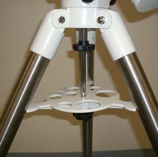 Attaching the Center Leg Brace Tripod Mounting Knob Central Rod Accessory Tray Accessory Tray Knob Exhibit 2-