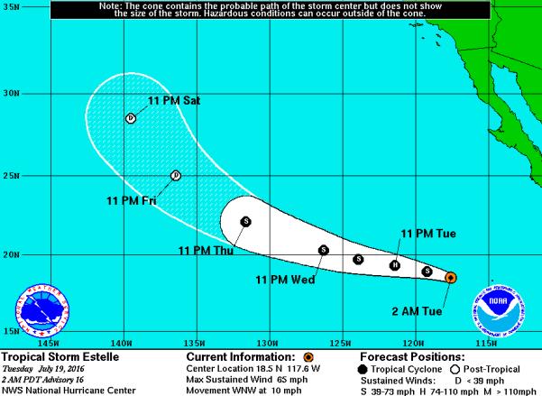 Tropical Outlook - Eastern Pacific Hurricane Darby: (Advisory #31 as of 5:00 a.m.