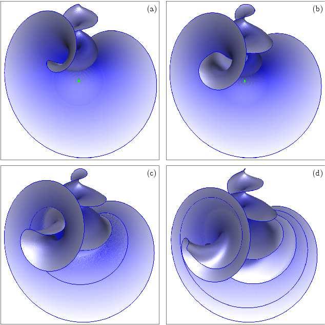 Global bifurcations of the Lorenz manifold 8 Figure 4. The manifold W s () up to geodesic distance 1 for = 28. (a), for = 19. (b), for = 1. (c), and for = 1. (d).