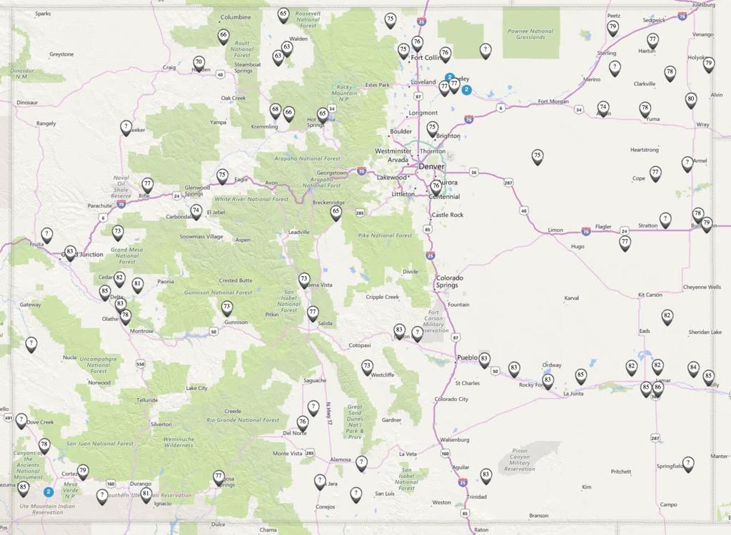 CoAgMET COLORADO CLIMATE CENTER 75 stations 10 coming soon on west slope 44 5-minute stations